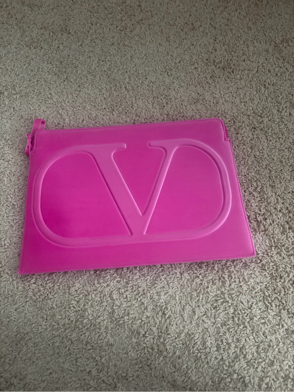 Valentino Hot Pink velvet felt laptop Tablet Sleeve